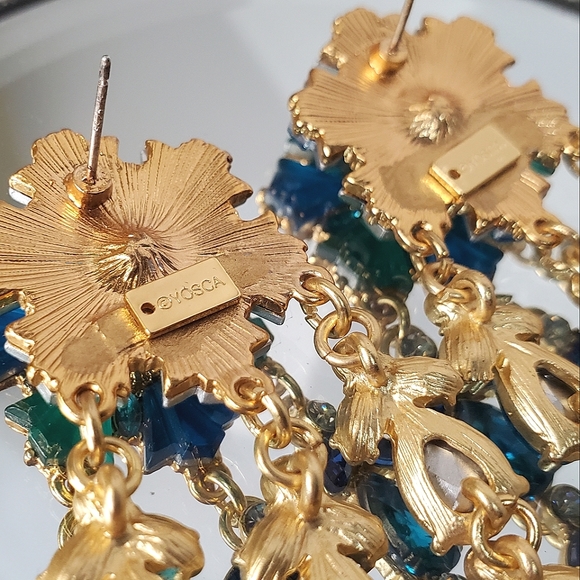 Most Beautiful YOSCA Blue Jeweled Drippy Earrings - Picture 5 of 5